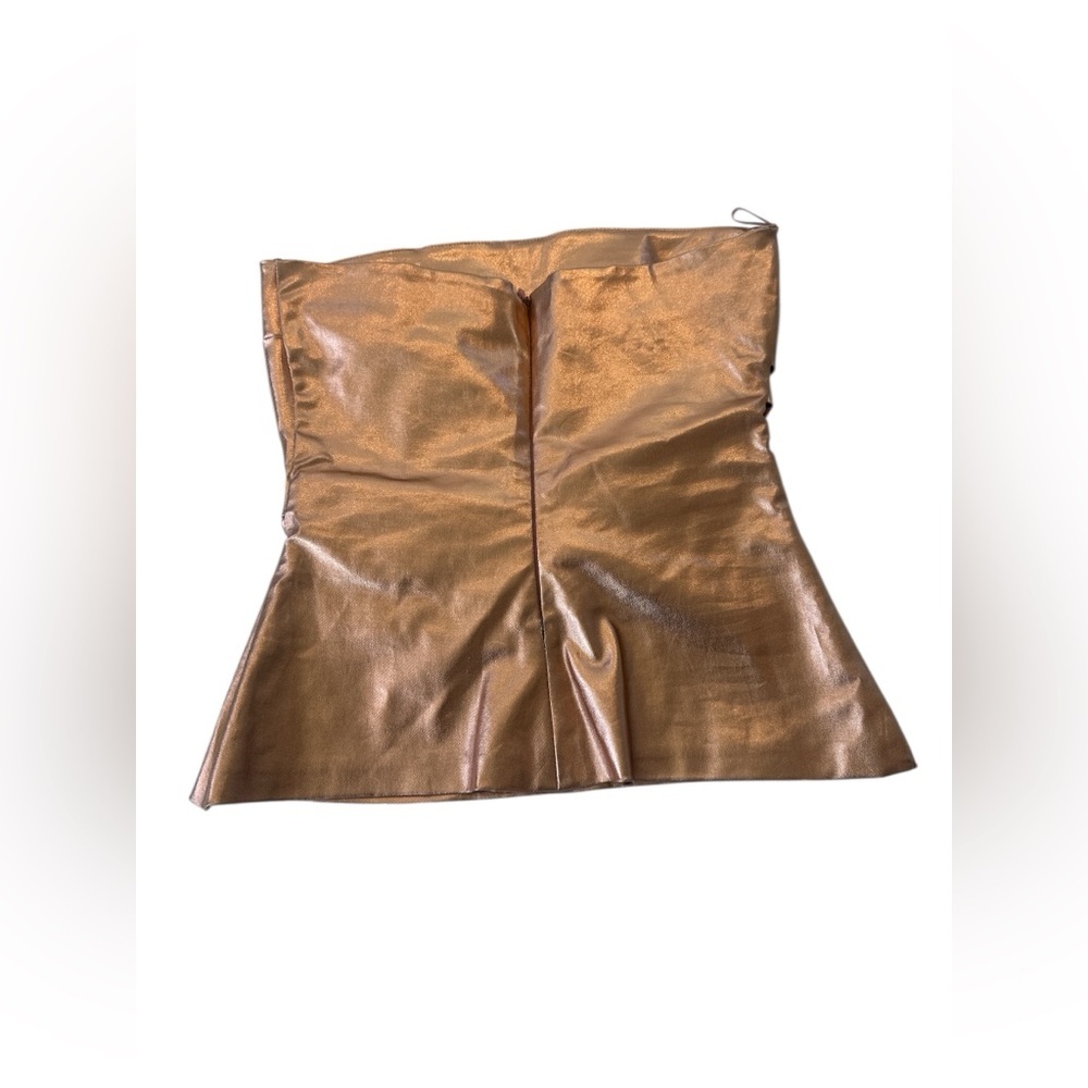 Zara metallic rose gold strapless tube top - Picture 7 of 11